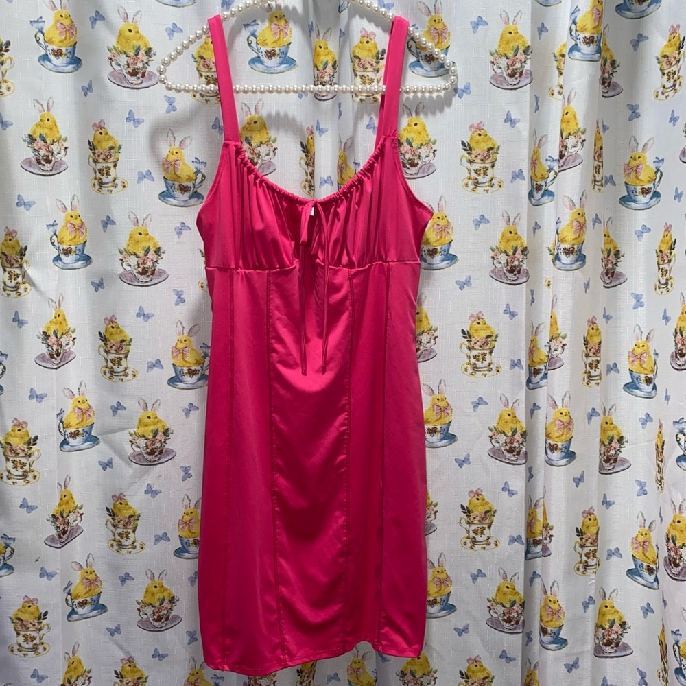 Satin Barbie Pink Mini Dress